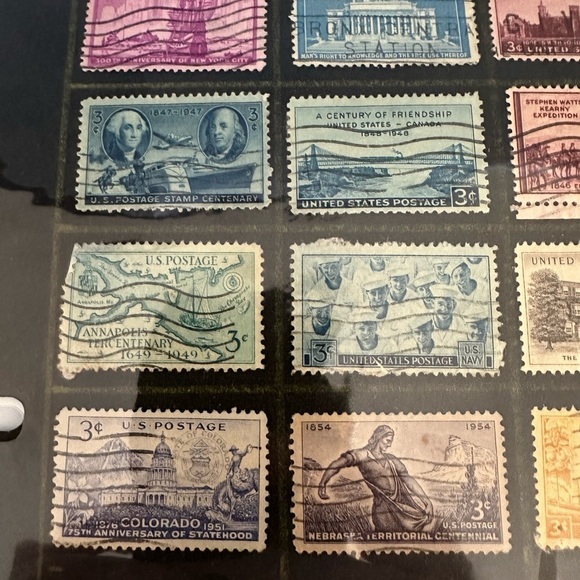 Vintage US Used 3c Stamp Mixed Americana, - Cancelled- - Picture 14 of 14